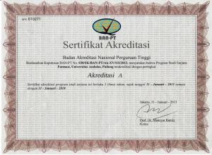 Sertifikat Akreditasi 2013-2018 Sarjana Farmasi